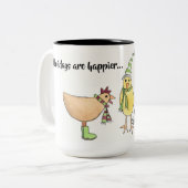 Feestdagen zijn gelukkiger met de Mok van kippen (Voorkant links)