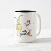 Feestdagen zijn gelukkiger met de Mok van kippen (Voorkant rechts)