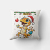 Feestdagen zijn hier om te Gecko – Schattige Kerst Kussen (Achterkant)