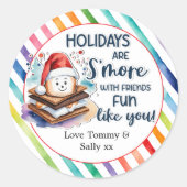 Feestdagen zijn zo leuk met vrienden zoals jij ronde sticker (Voorkant)