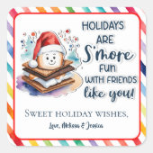 Feestdagen zijn zo leuk met vrienden zoals jij vierkante sticker (Voorkant)