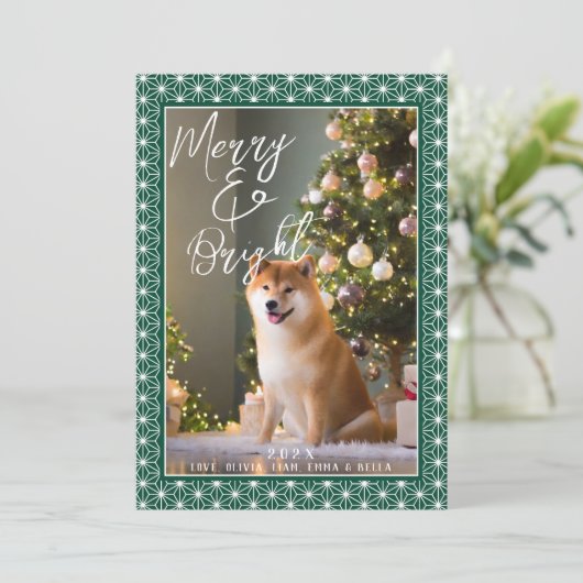 Feestdagenkaarten | ASANOHA Japans Kimono patroon Feestdagenkaart (Staand voorkant)