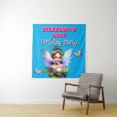 Feestdecoraties met meisjes elfjes verjaardagsthem wandkleed (In situ)