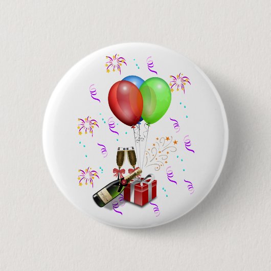 Feestdecoraties Ronde Button 5,7 Cm (Voorkant)