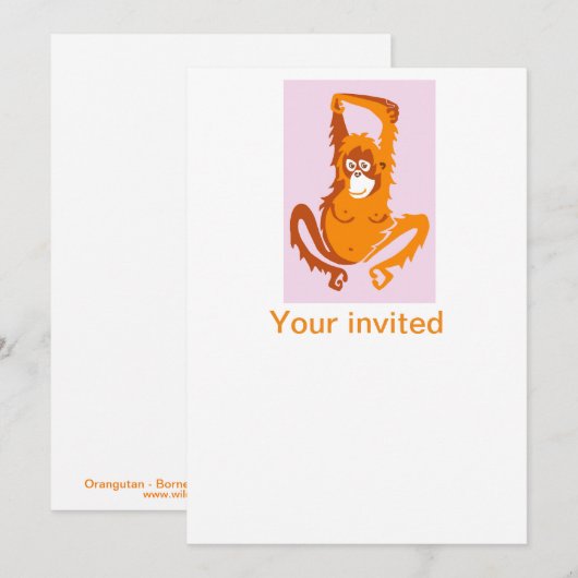 Feestdier! -Cool - ORANGUTAN - Wildlife Borneo Kaart (Voorkant / Achterkant)
