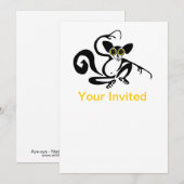 Feestdier! Handgetekende AYE-AYE -wildlife- Kaart (Voorkant / Achterkant)