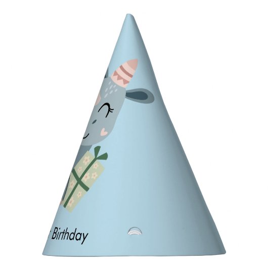 Feestdier neushoorn met geschenken, Verjaardag Feesthoedjes (Rechts)