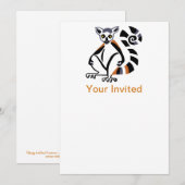 Feestdier Ringstaart LEMUR - uitnodiging (Voorkant / Achterkant)