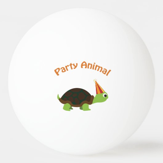 Feestdier Schildpad Pingpongbal (Voorkant)