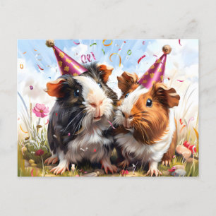 Feestdieren - 2 cavia's briefkaart