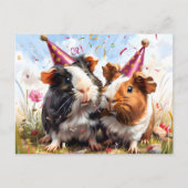 Feestdieren - 2 cavia's briefkaart (Voorkant)