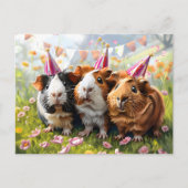Feestdieren - 3 cavia's briefkaart (Voorkant)