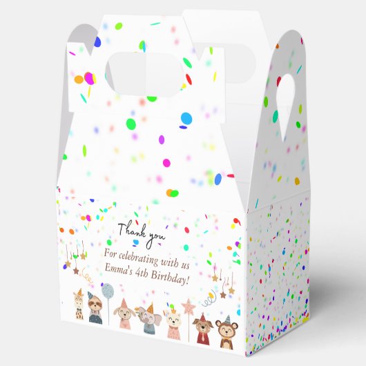 Feestdieren bedankdoosjes (Geopend)