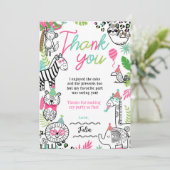 Feestdieren Dank u kaarten (Staand voorkant)