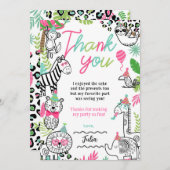 Feestdieren Dank u kaarten (Voorkant / Achterkant)