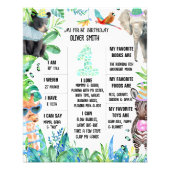 feestdieren Eerste Verjaardag Milestone Board Foto Afdruk (Voorkant)