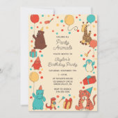 Feestdieren en Confetti Aangepaste Kinderverjaarda Kaart (Voorkant)