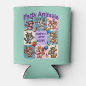 Feestdieren "Gelukkig Nieuwjaar" Blikjeskoeler (Voorkant)