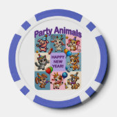 Feestdieren "Gelukkig Nieuwjaar" Poker Chips (Achterkant)