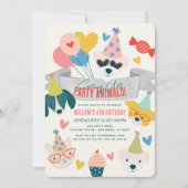 Feestdieren Honden & Kattenballonnen Verjaardag Kaart (Voorkant)