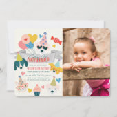 Feestdieren Honden & Kattenballonnen Verjaardagsfo Kaart (Voorkant)