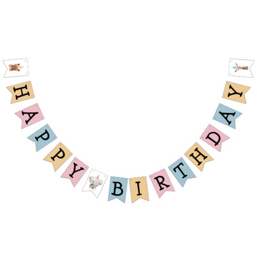 Feestdieren Kinder Happy Birthday Vlaggetjes (Alle)