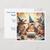 Feestdieren, Krokodillen eten taart verjaardag Kaart (Voorkant / Achterkant)