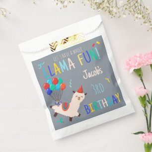 Feestdieren Lama Verjaardagsjongens Grijs Bedankzakje