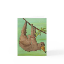 Feestdieren: Luiaard Kaart 4"x5.6"