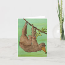 Feestdieren: Luiaard Kaart 4"x5.6"