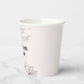 Feestdieren met de hand getekend doodle kind papieren bekers (Links)