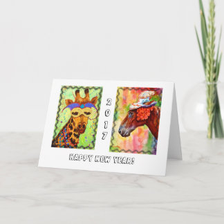 Feestdieren Nieuwjaarskaart Feestdagen Kaart