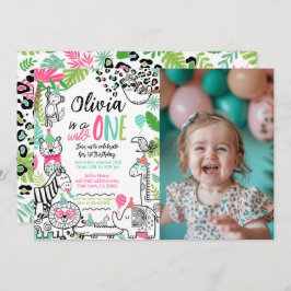 Feestdieren, Oerwoud Safari 1e Verjaardag Kaart