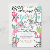 Feestdieren, Oerwoud Safari 2e Verjaardag Kaart (Voorkant)