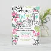 Feestdieren, Oerwoud Safari 2e Verjaardag Kaart (Staand voorkant)