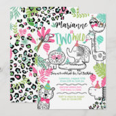 Feestdieren, Oerwoud Safari 2e Verjaardag Kaart (Voorkant / Achterkant)