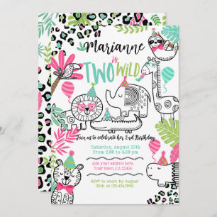 Feestdieren, Oerwoud Safari 2e Verjaardag Kaart