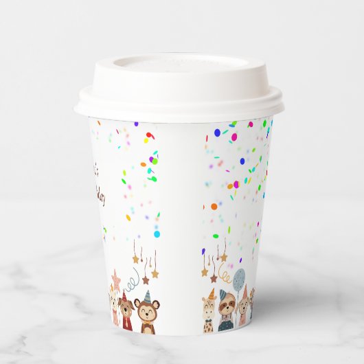 Feestdieren  papieren bekers (Links)