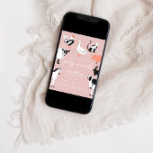 Feestdieren | Roze Kinder Koe Print Boerderij Dier Kaart