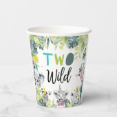 Feestdieren Safari Twee Wilde Jongen Verjaardagsfe Papieren Bekers (Achterkant)