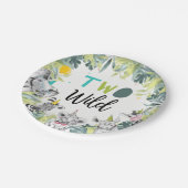 Feestdieren Safari Twee Wilde Jongen Verjaardagsfe Papieren Bordje (Gekanteld)