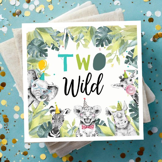 Feestdieren Safari Twee Wilde Jongen Verjaardagsfe Servet