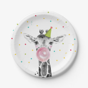 Feestdieren Safari Wild One Giraffe Zoo Birthday Papieren Bordje