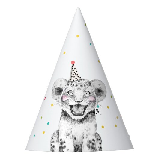 Feestdieren Safari Wild One Oerwoud Zoo Birthday Feesthoedjes (Voorkant)