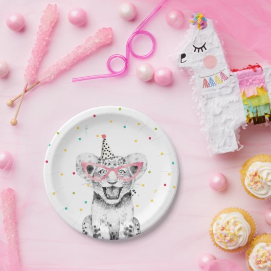 Feestdieren Safari Wild One Tiger Zoo Birthday Papieren Bordje