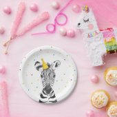 Feestdieren Safari Wild One Zebra dierentuin Birth Papieren Bordje (Feest)