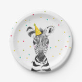 Feestdieren Safari Wild One Zebra dierentuin Birth Papieren Bordje (Voorkant)