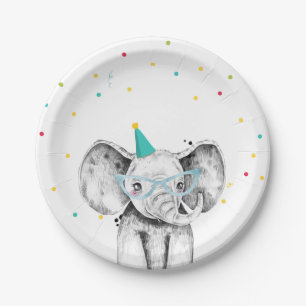 Feestdieren Safari Wilde olifant dierentuin Birthd Papieren Bordje