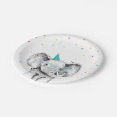 Feestdieren Safari Wilde olifant dierentuin Birthd Papieren Bordje (Gekanteld)