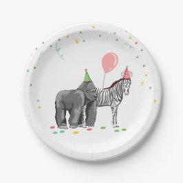 Feestdieren Safari Zoo Party Girl Wild Birthday Papieren Bordje